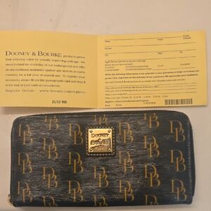 Dooney & Bourke Black and Gold Logo Wallet